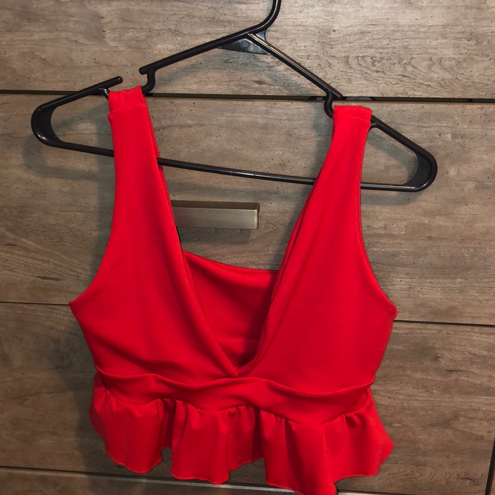 Cropped peplum top